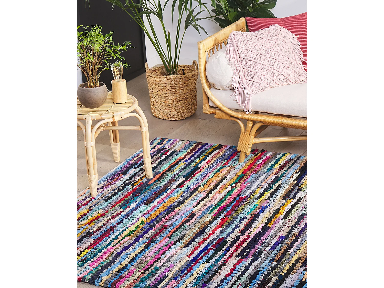 Teppich bunt 160 x 230 cm Kurzflor BAFRA