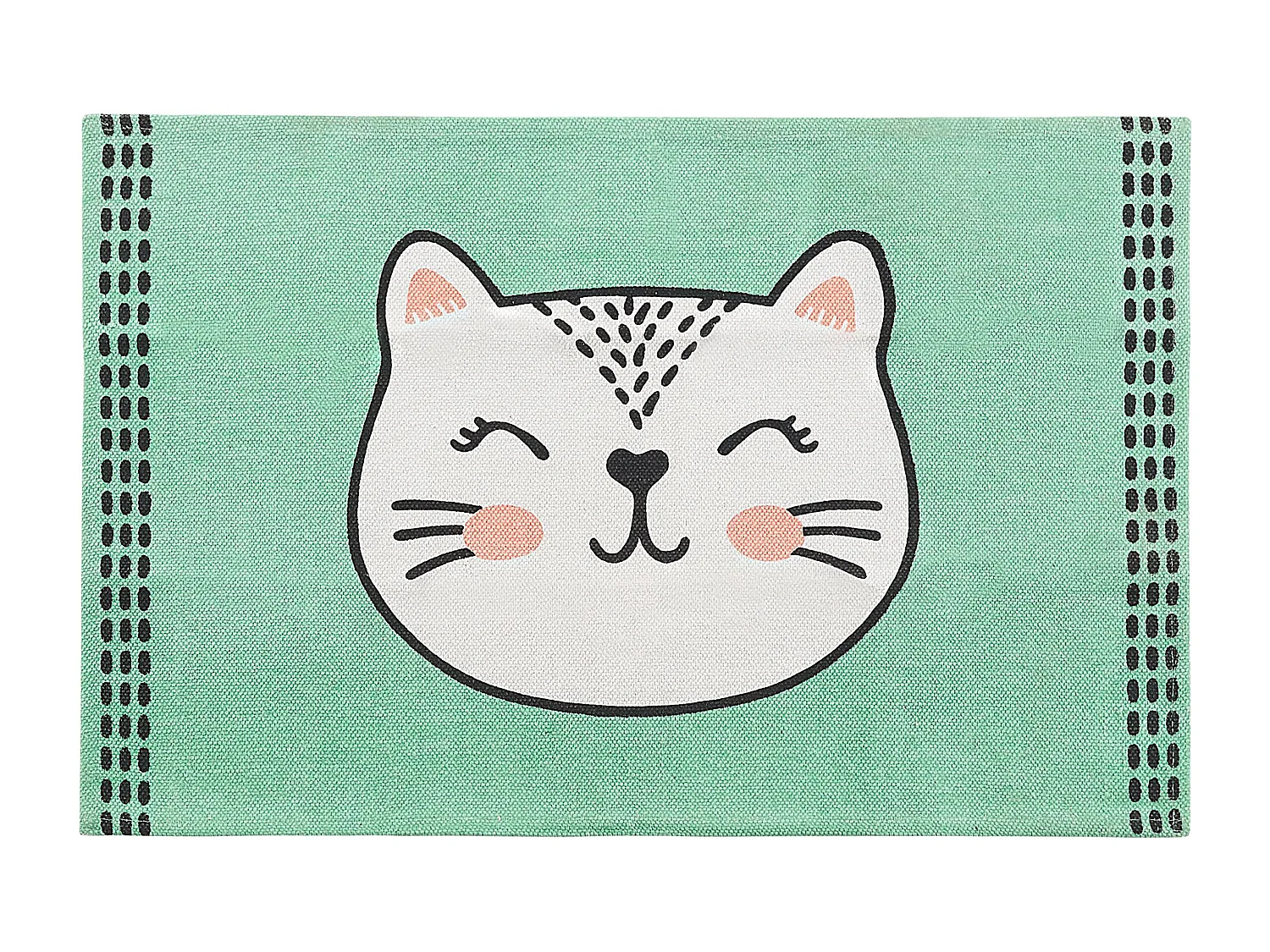Vloerkleed kat katoen groen 60 x 90 cm HOWRAH
