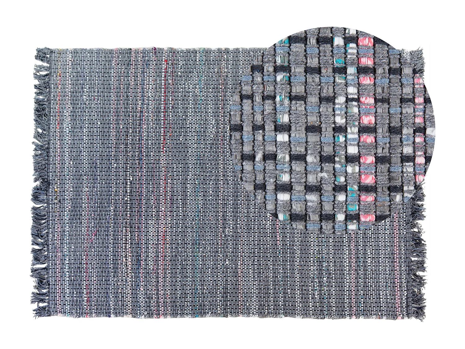 Vloerkleed katoen grijs 140 x 200 cm BESNI