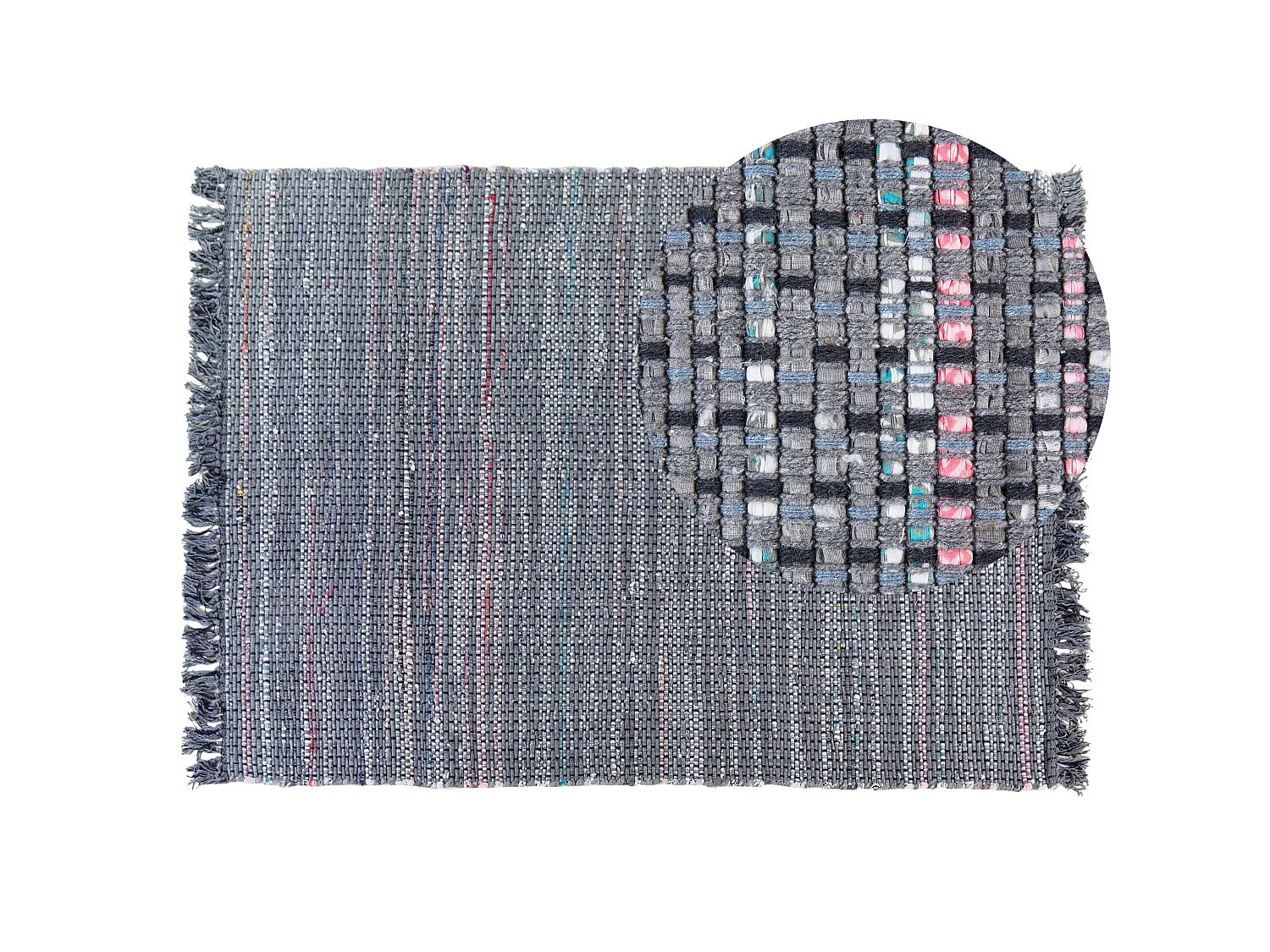Vloerkleed katoen grijs 140 x 200 cm BESNI