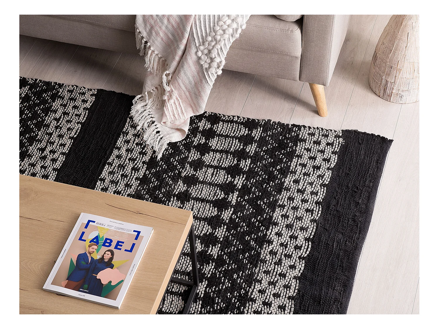 Tapis SOKUN Noir 140 x 200 cm Cuir