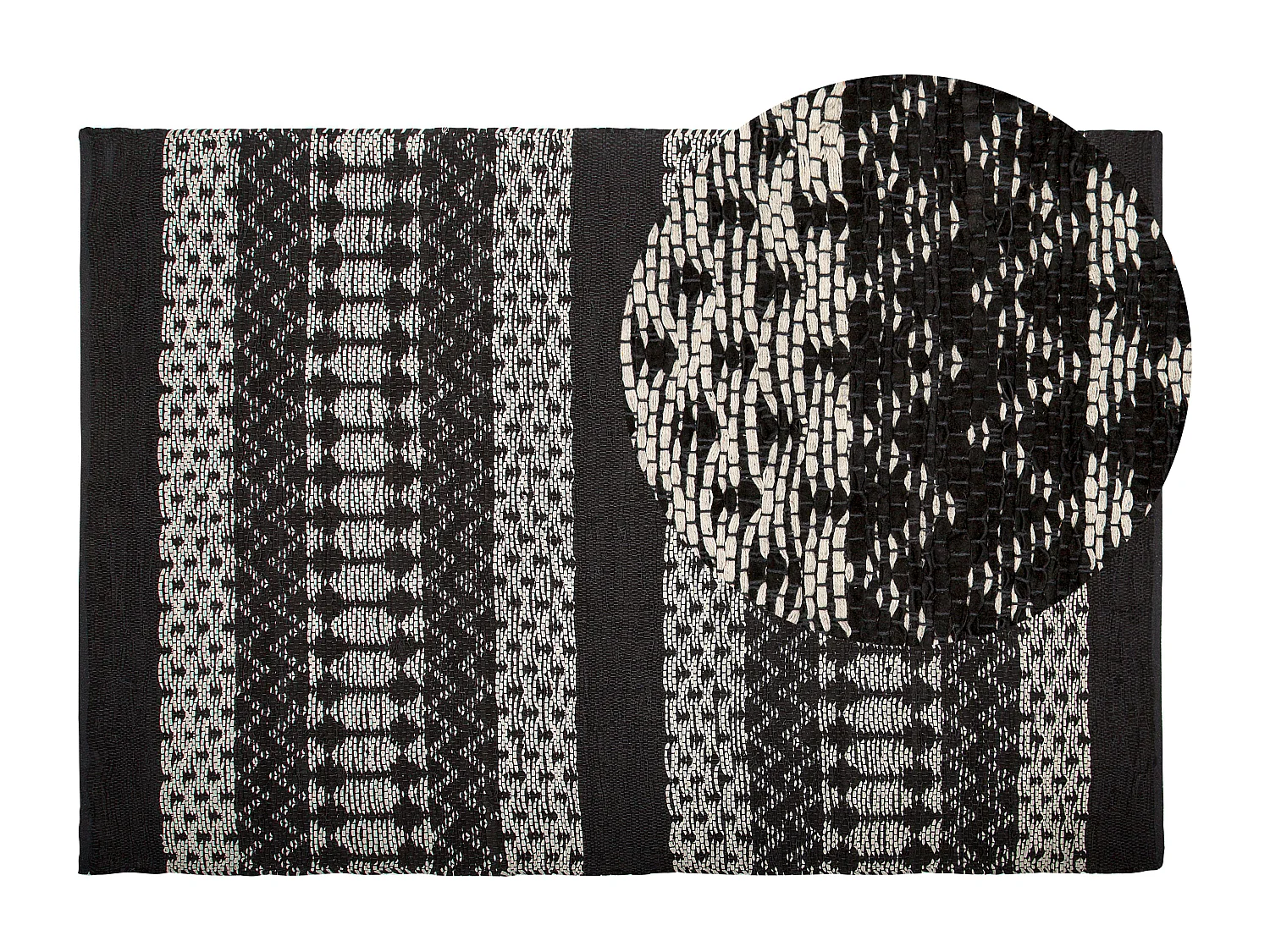Tappeto in pelle nero/beige 140 x 200 cm SOKUN
