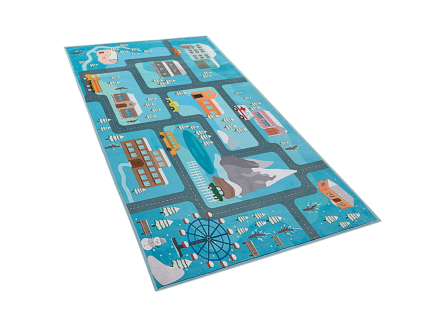 Dywan dziecięcy nadruk z miastem 80 x 150 cm KIGI