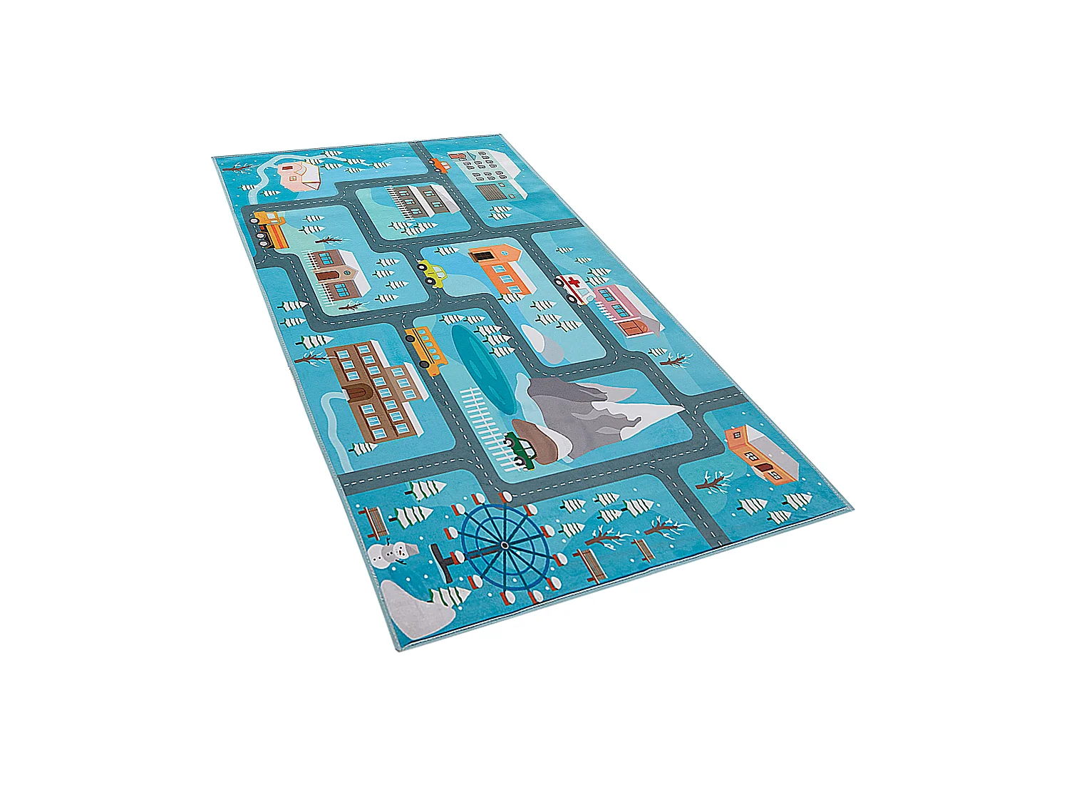 Vloerkleed polyester blauw 80 x 150 cm KIGI