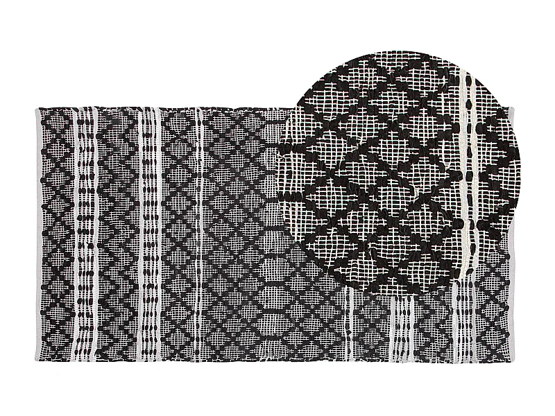 Teppich FEHIMLI 80 x 150 cm Echtleder Schwarz