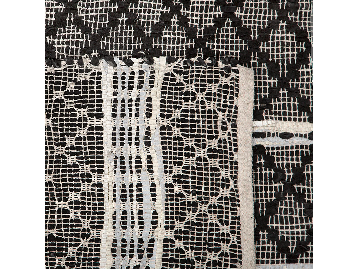 Vloerkleed FEHIMLI 80 x 150 cm Leer Zwart