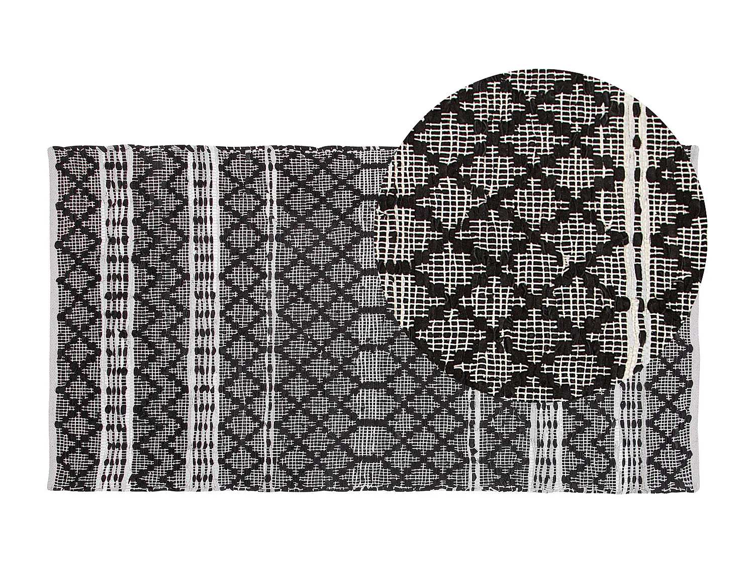 Vloerkleed FEHIMLI 80 x 150 cm Leer Zwart