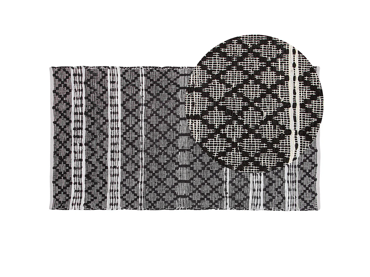 Tapis FEHIMLI 80 x 150 cm Cuir Noir