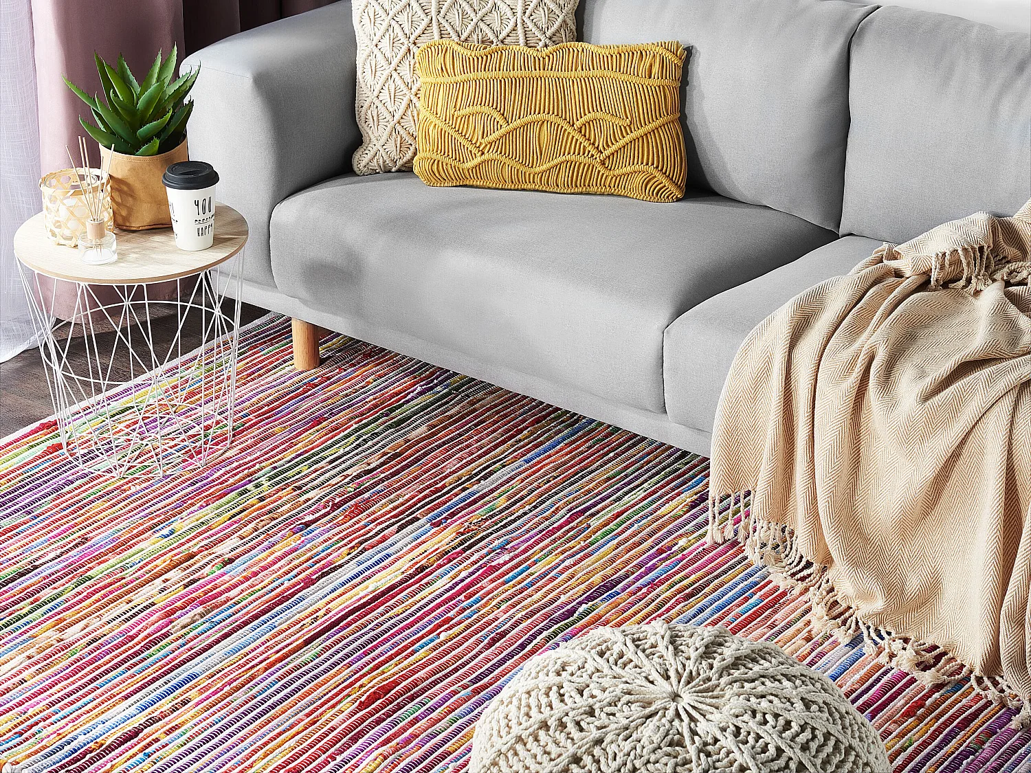 Vloerkleed polyester wit 160 x 230 cm BARTIN