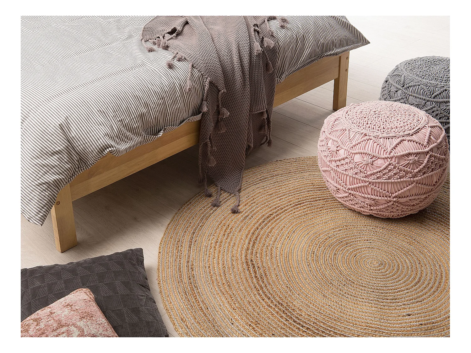 Tapis AKBELEN Beige ø 140 cm Jute