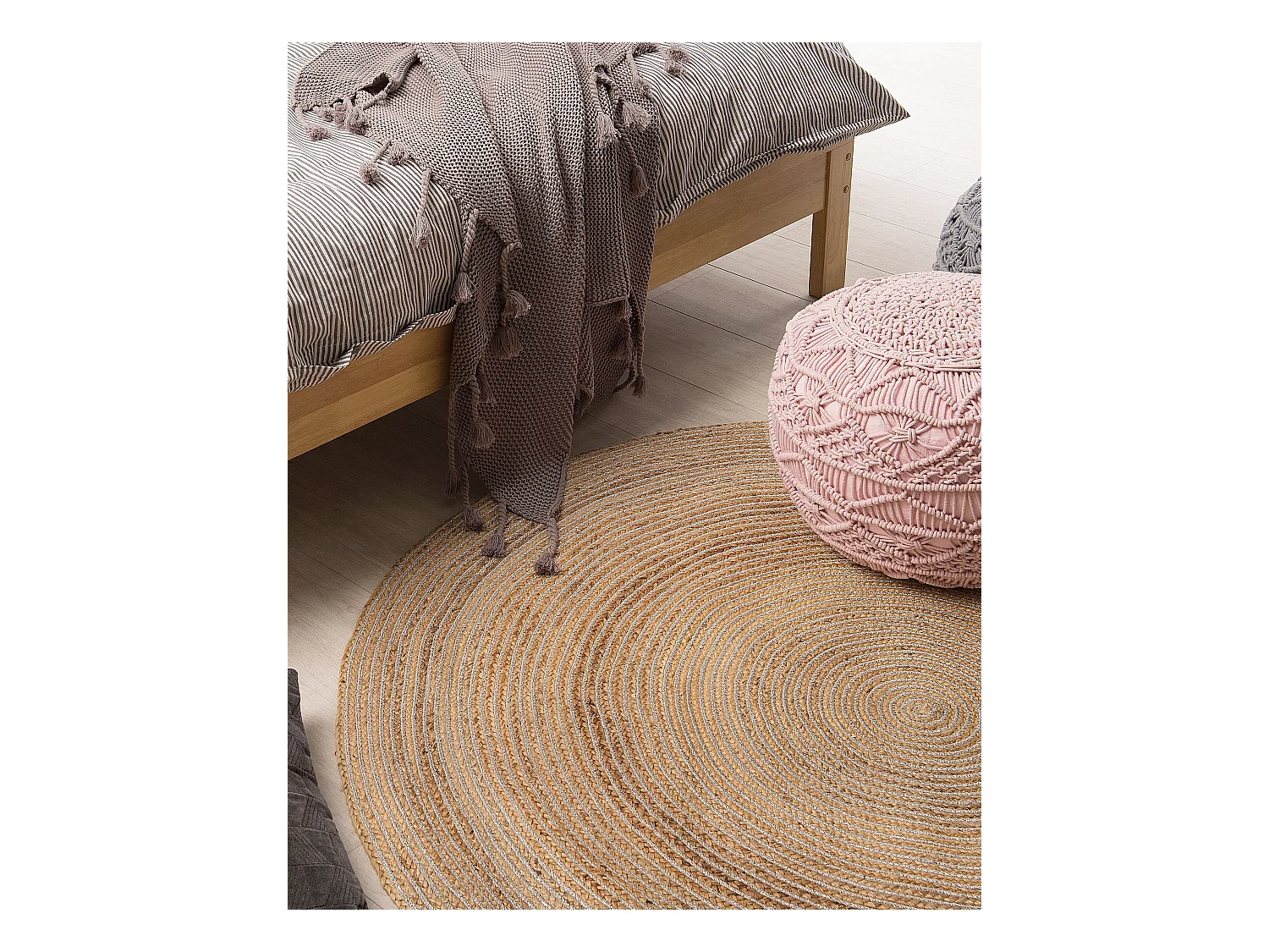 Alfombra AKBELEN ø 140 cm Yute Beige