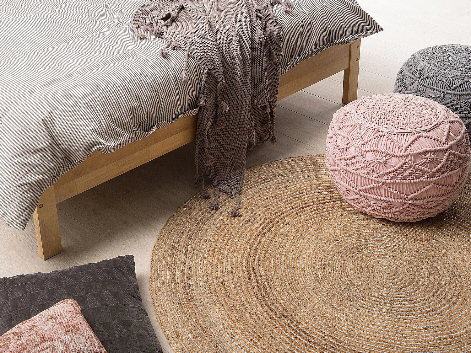 Tapis AKBELEN ø 140 cm Jute Beige