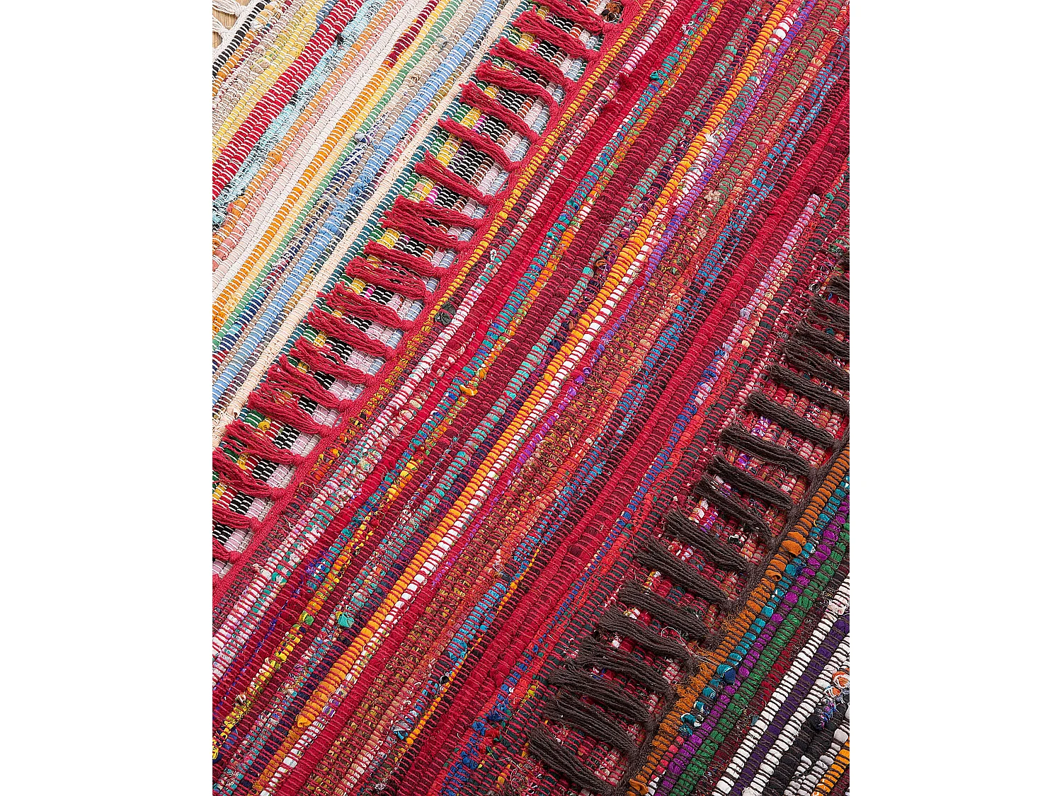 Auffälliger Teppich dunkelbunt Baumwolle handgewebt 140 x 200 cm Danca