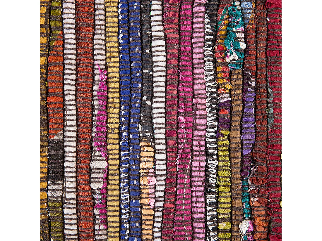 Auffälliger Teppich dunkelbunt Baumwolle handgewebt 140 x 200 cm Danca