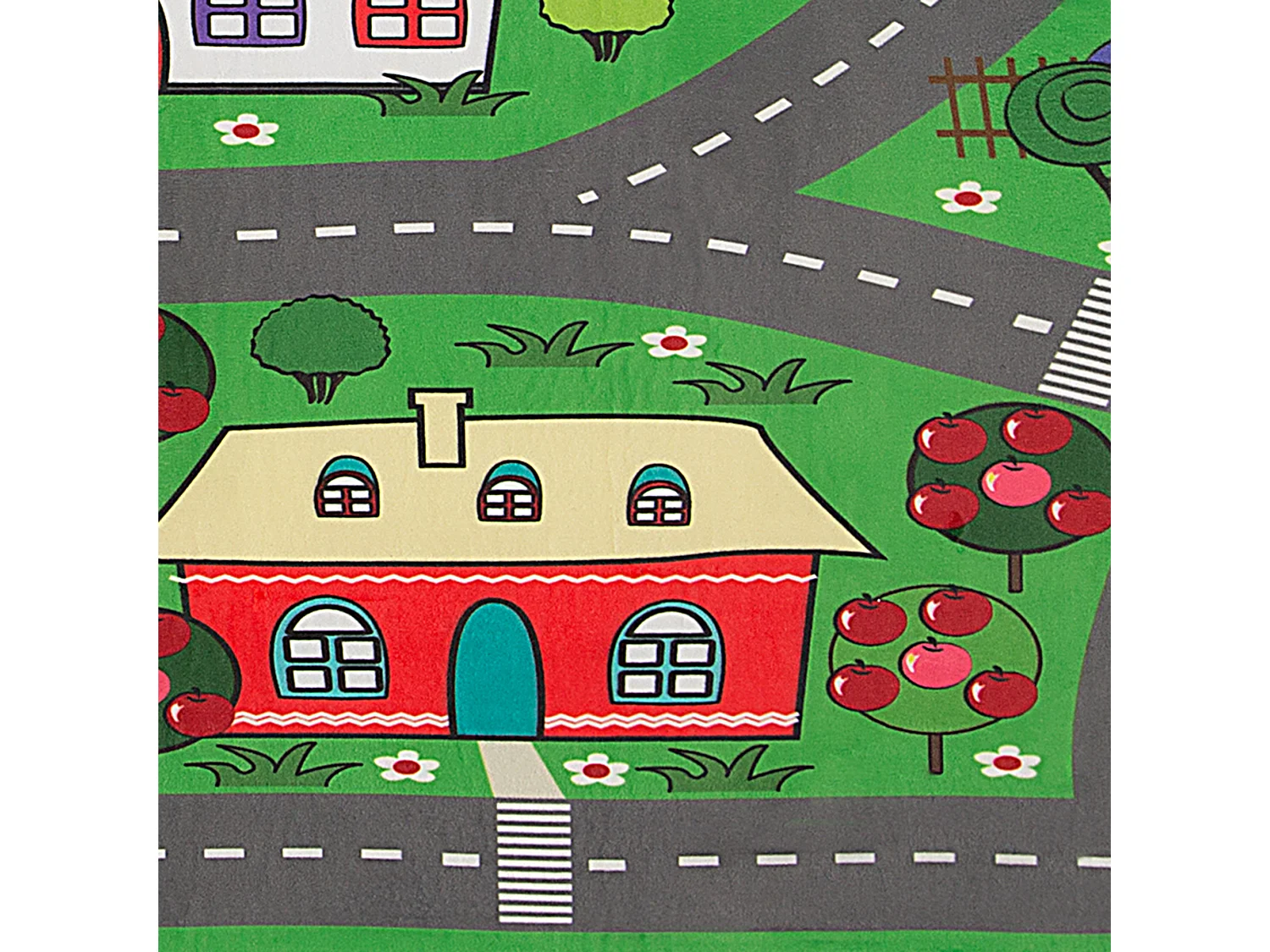 Origineller Teppich grün 80 x 150 cm Stadt-Motiv Tutak