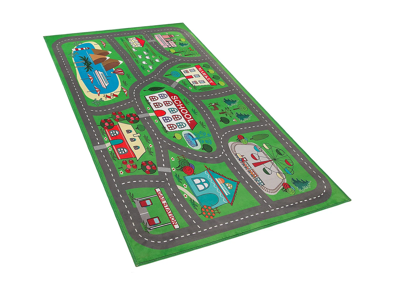 Vloerkleed polyester groen 80 x 150 cm TUTAK