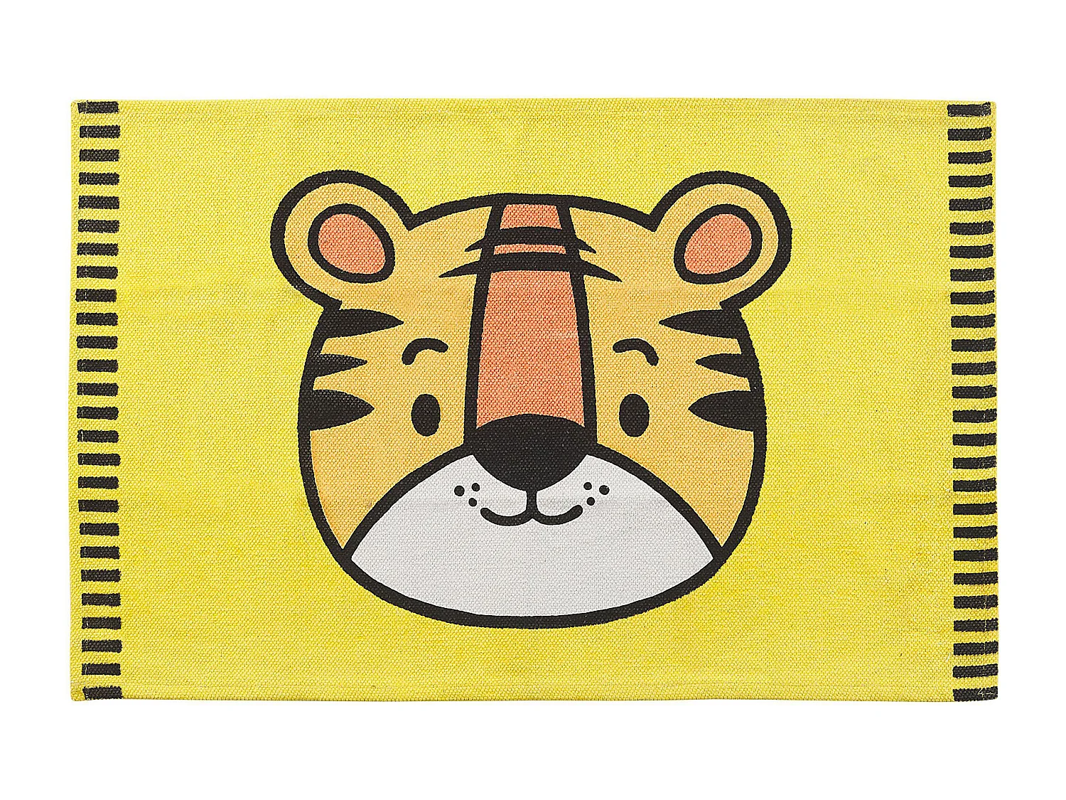Tapete para crianças com motivo de tigre em algodão amarelo 90 x 60 cm RANCHI