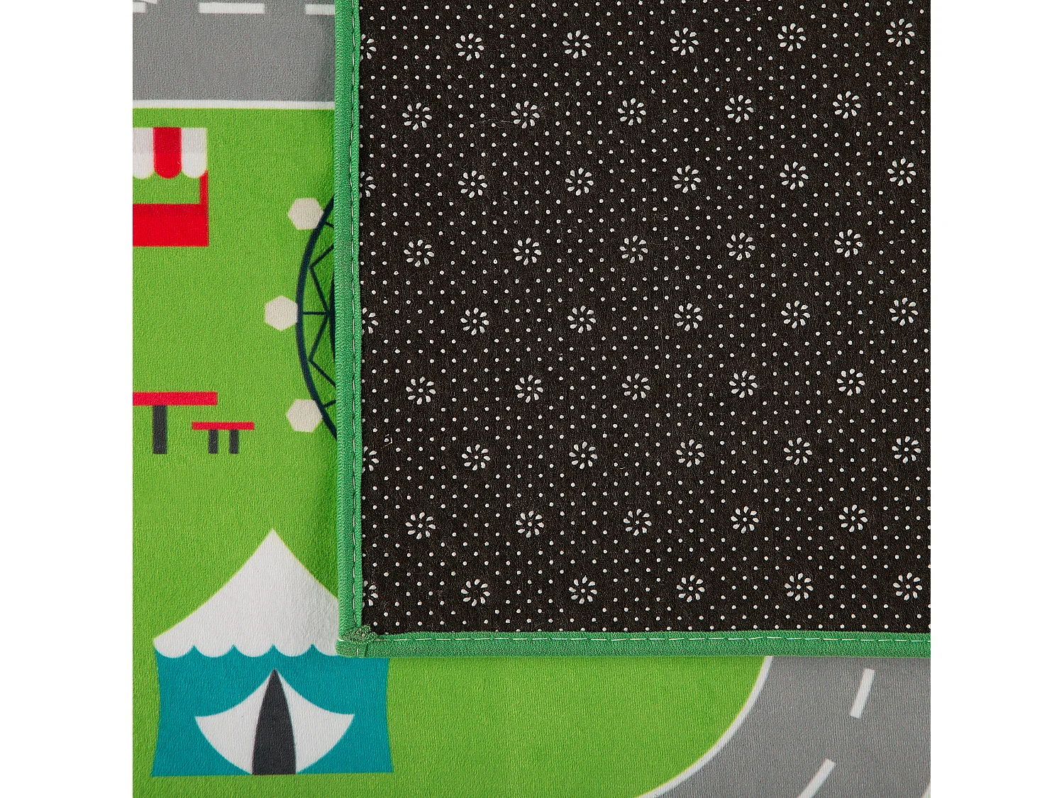 Kinderteppich grün 80 x 150 cm Stadt-Motiv Kurzflor SEBEN