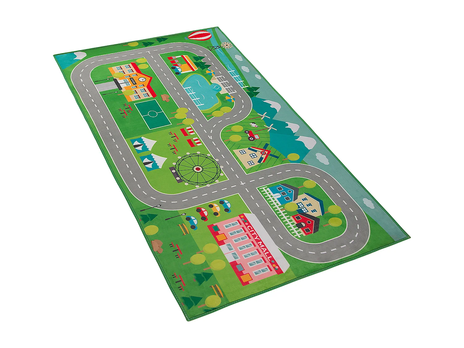 Tapis pour enfant vert 150 x 80 cm SEBEN