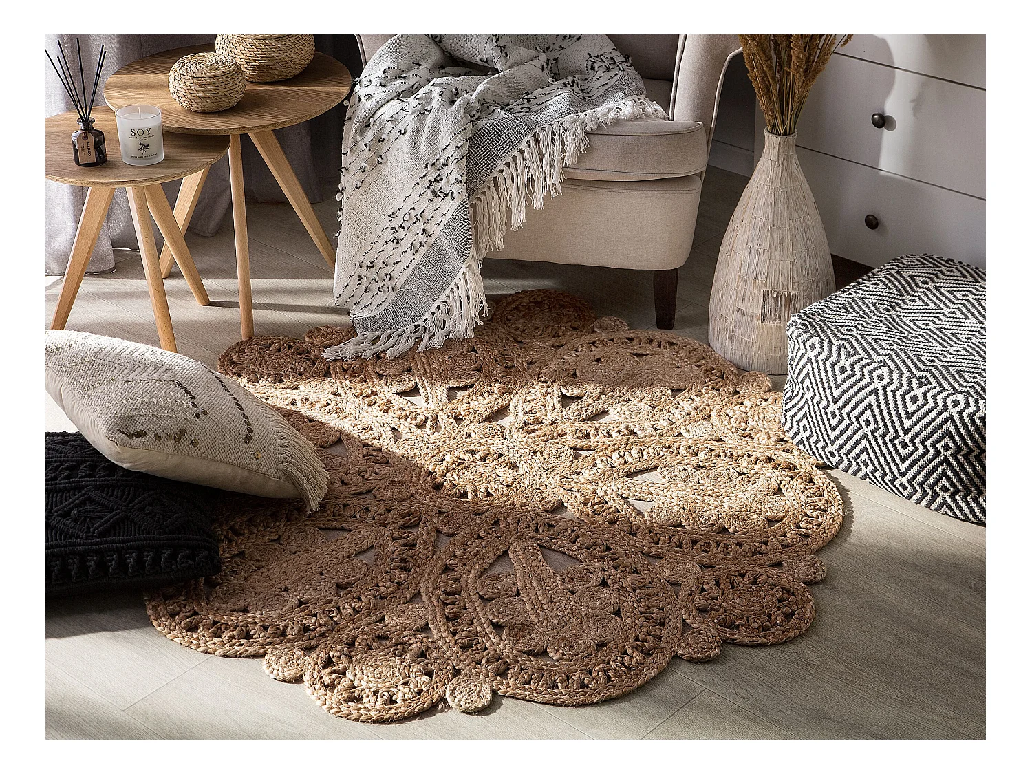 Tapis BUCAK Beige ø 120 cm Jute