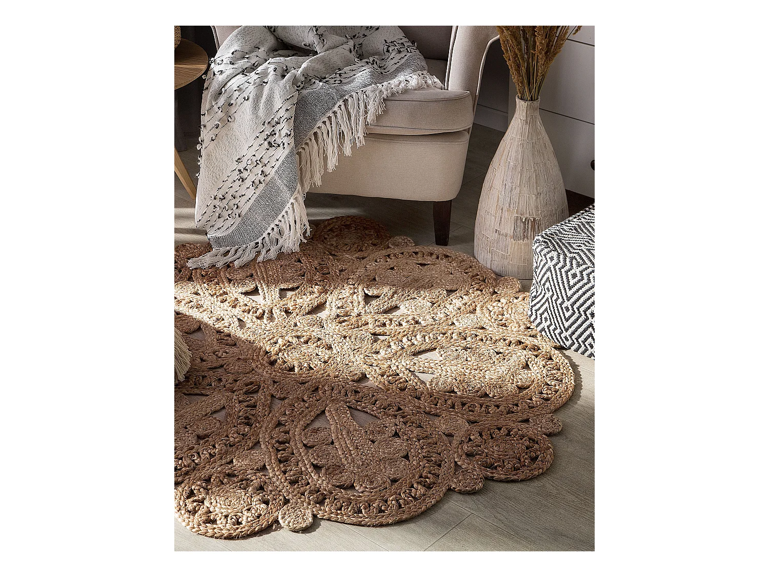 Tapis BUCAK Beige ø 120 cm Jute