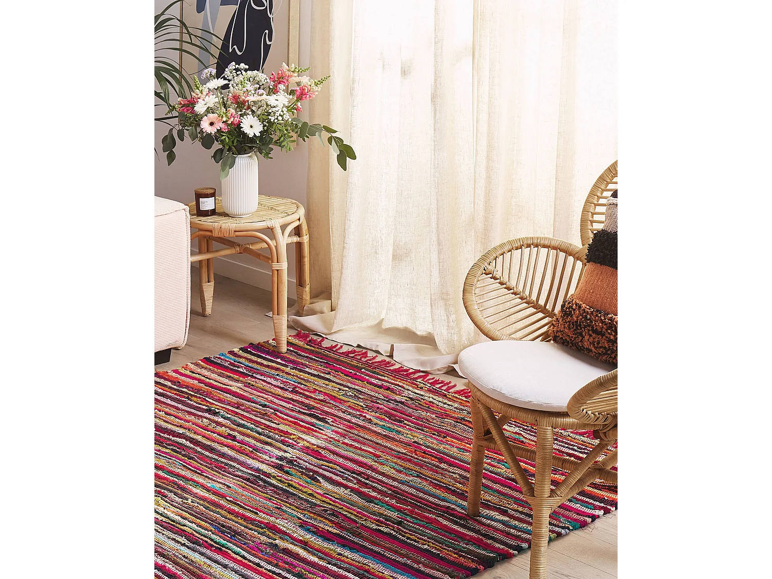 Teppich bunt 140 x 200 cm Kurzflor DANCA