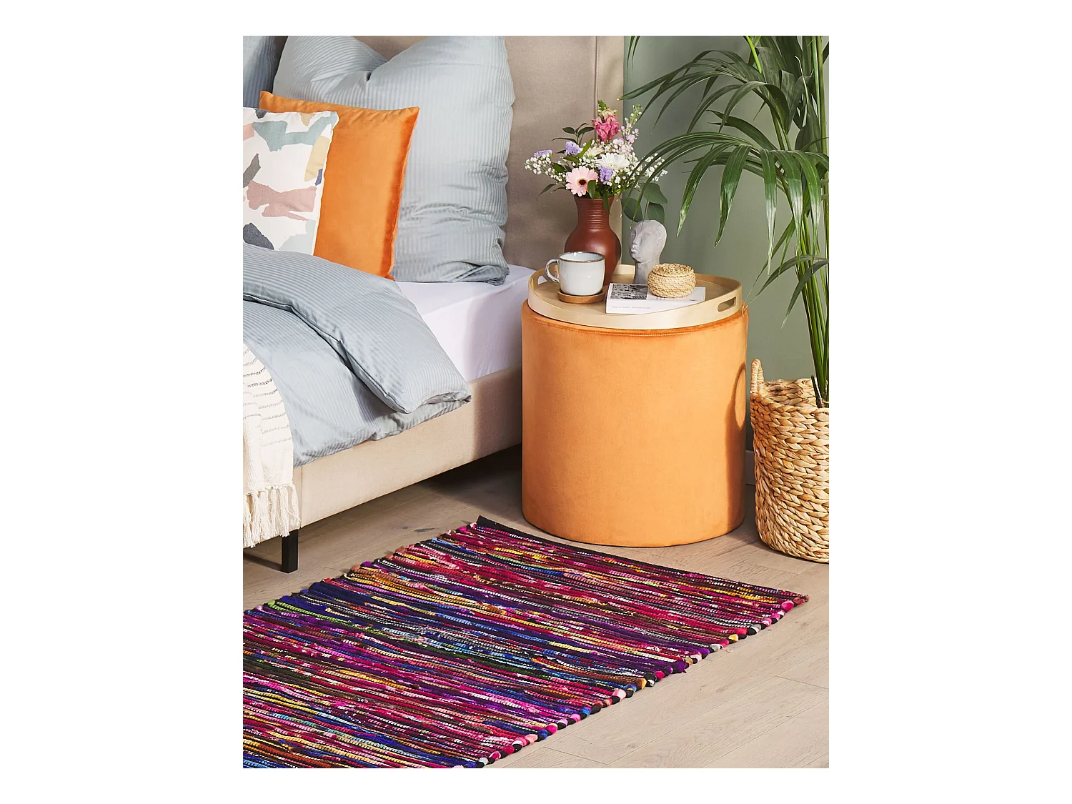 Vloerkleed polyester zwart 80 x 150 cm BARTIN