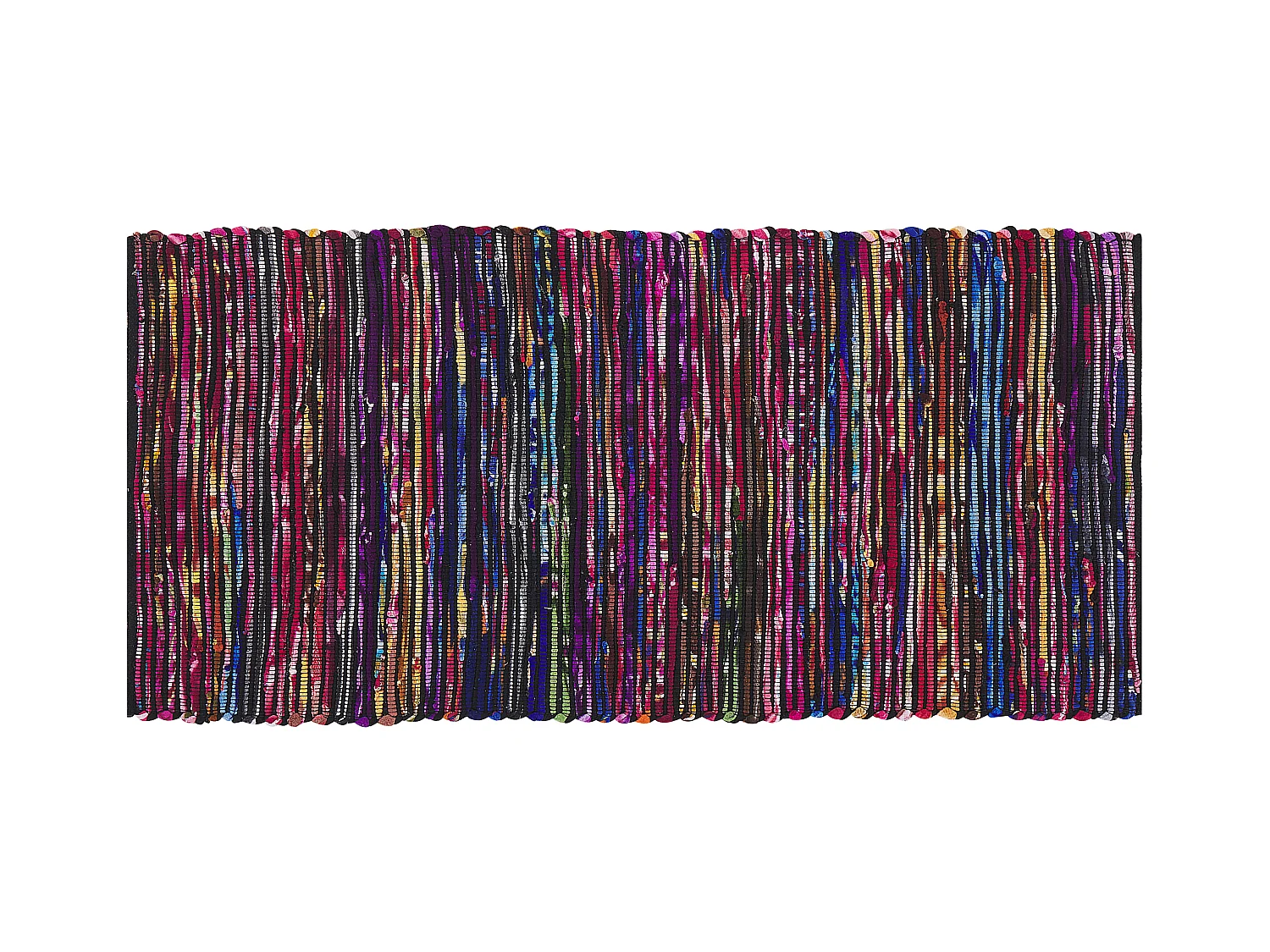 Vloerkleed polyester zwart 80 x 150 cm BARTIN