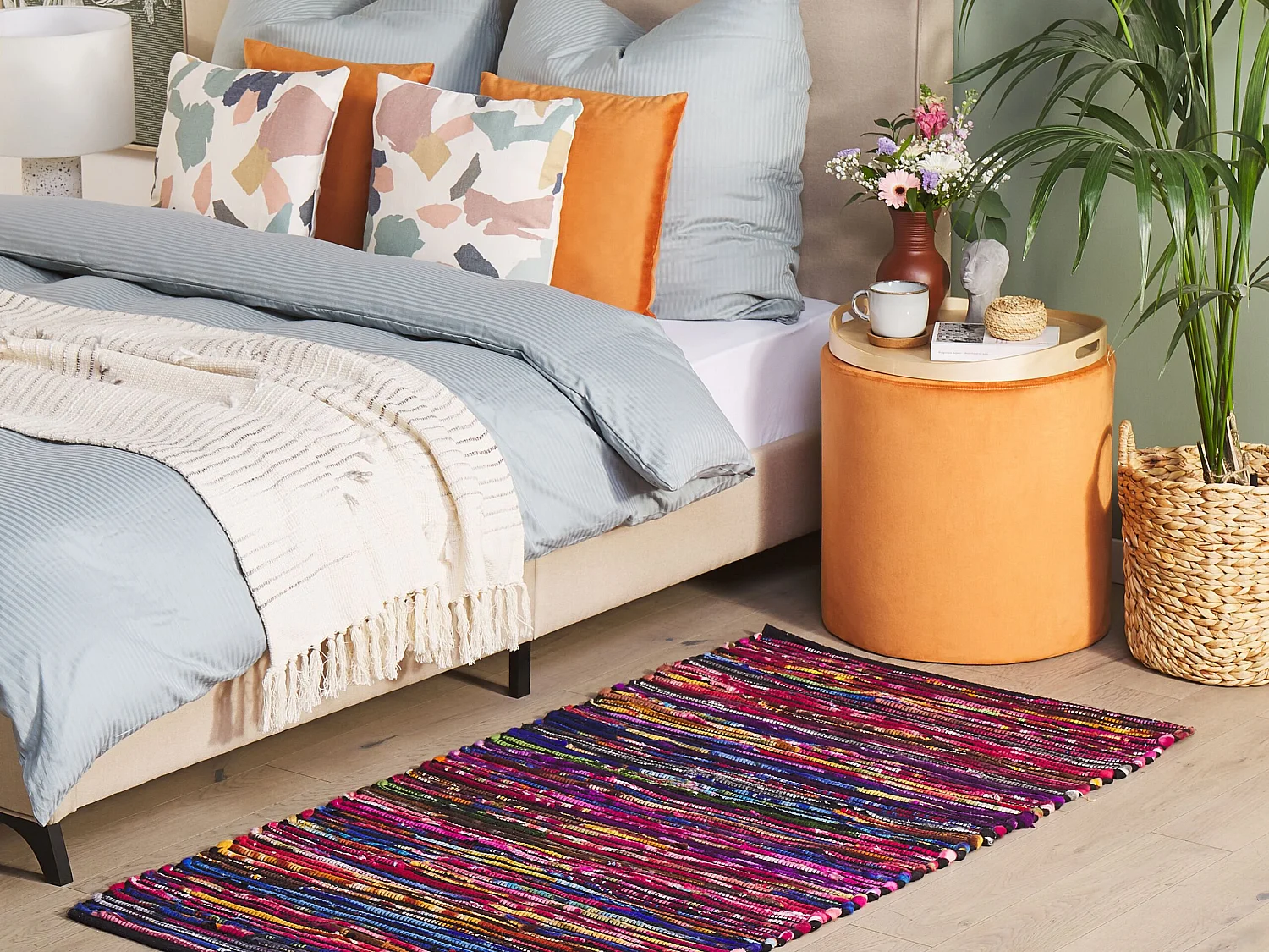 Tapis en coton multicolore foncé 80 x 150 cm BARTIN
