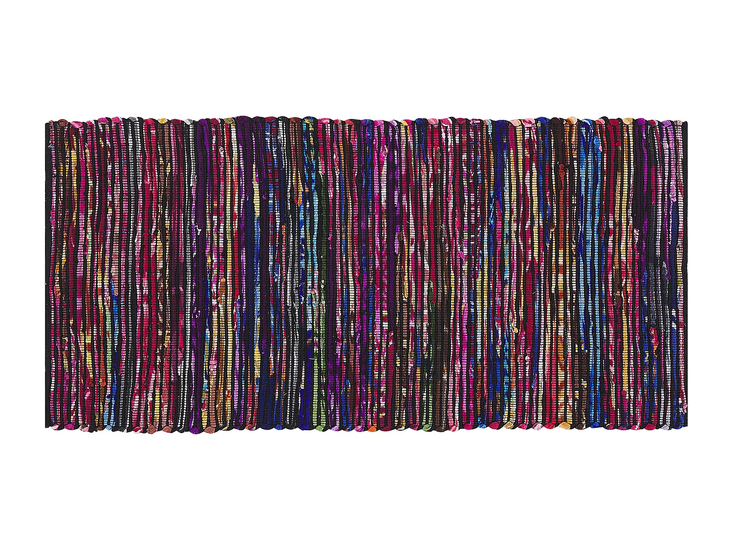 Schöner Teppich bunt Baumwolle 80x150 cm schwarz Bartin