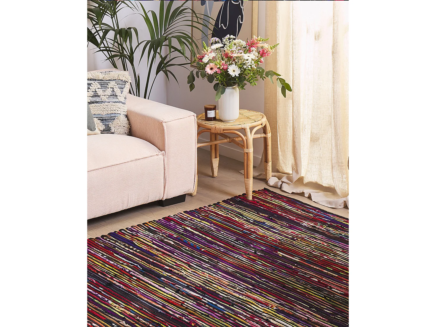 Tapis en coton multicolore foncé 160 x 230 cm BARTIN