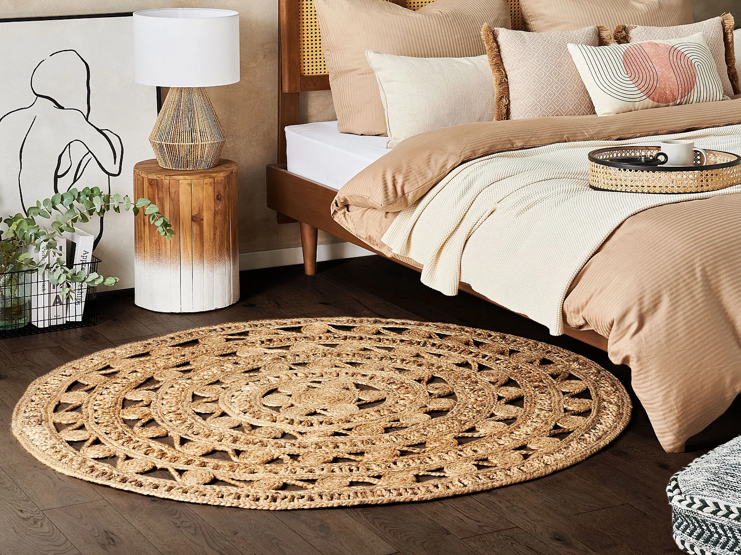 Tapis KERER ø 140 cm Jute Beige