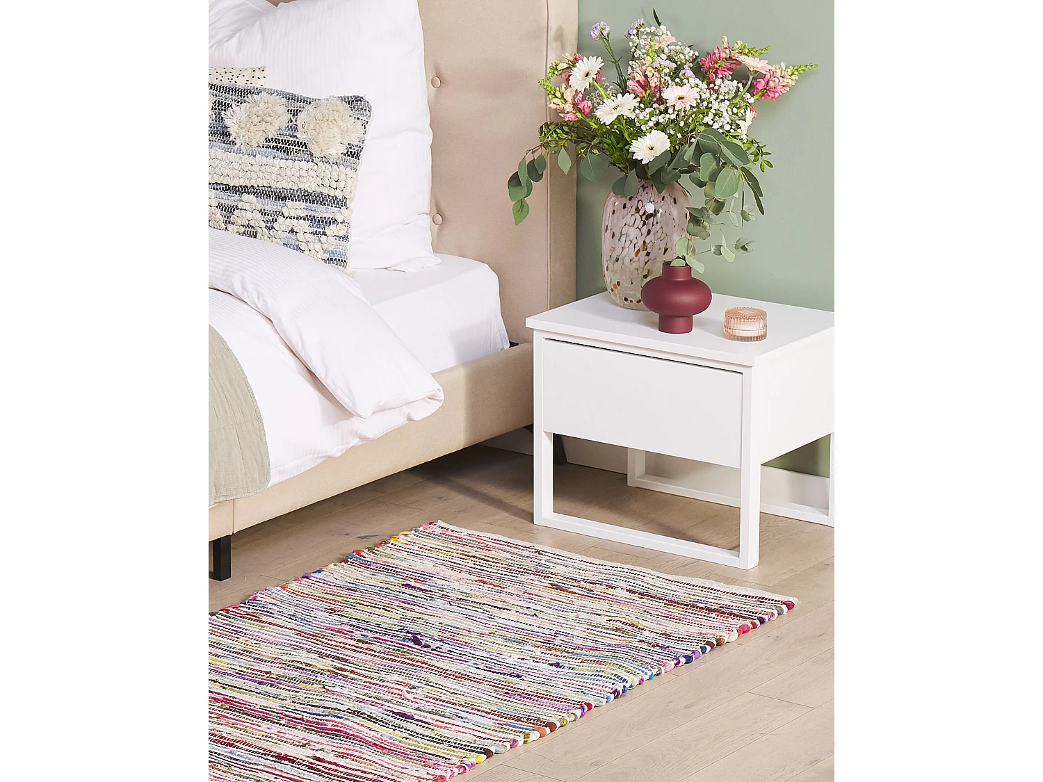 Tappeto cotone multicolore chiaro 80 x 150 BARTIN