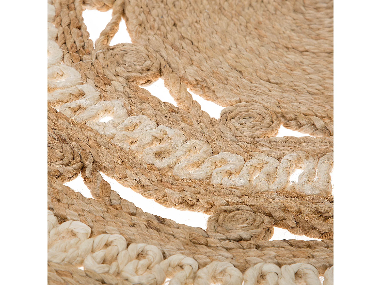 Tapis rond 140 cm en jute beige LALELI