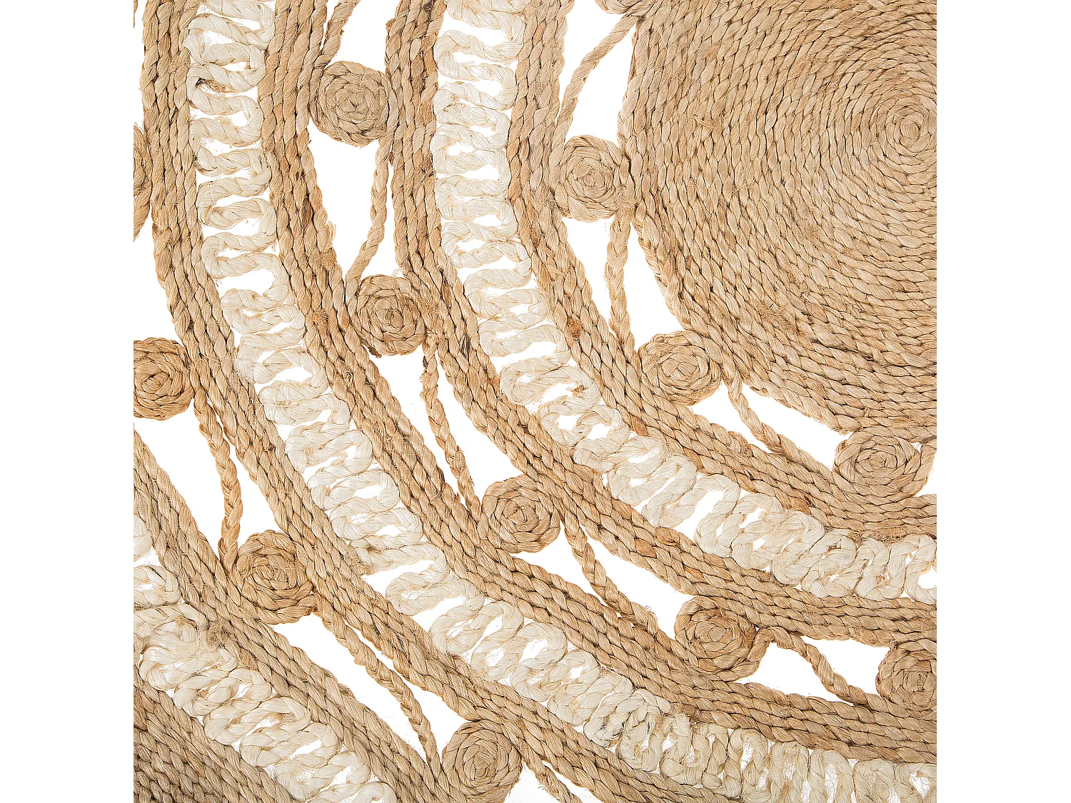 Tapis rond 140 cm en jute beige LALELI