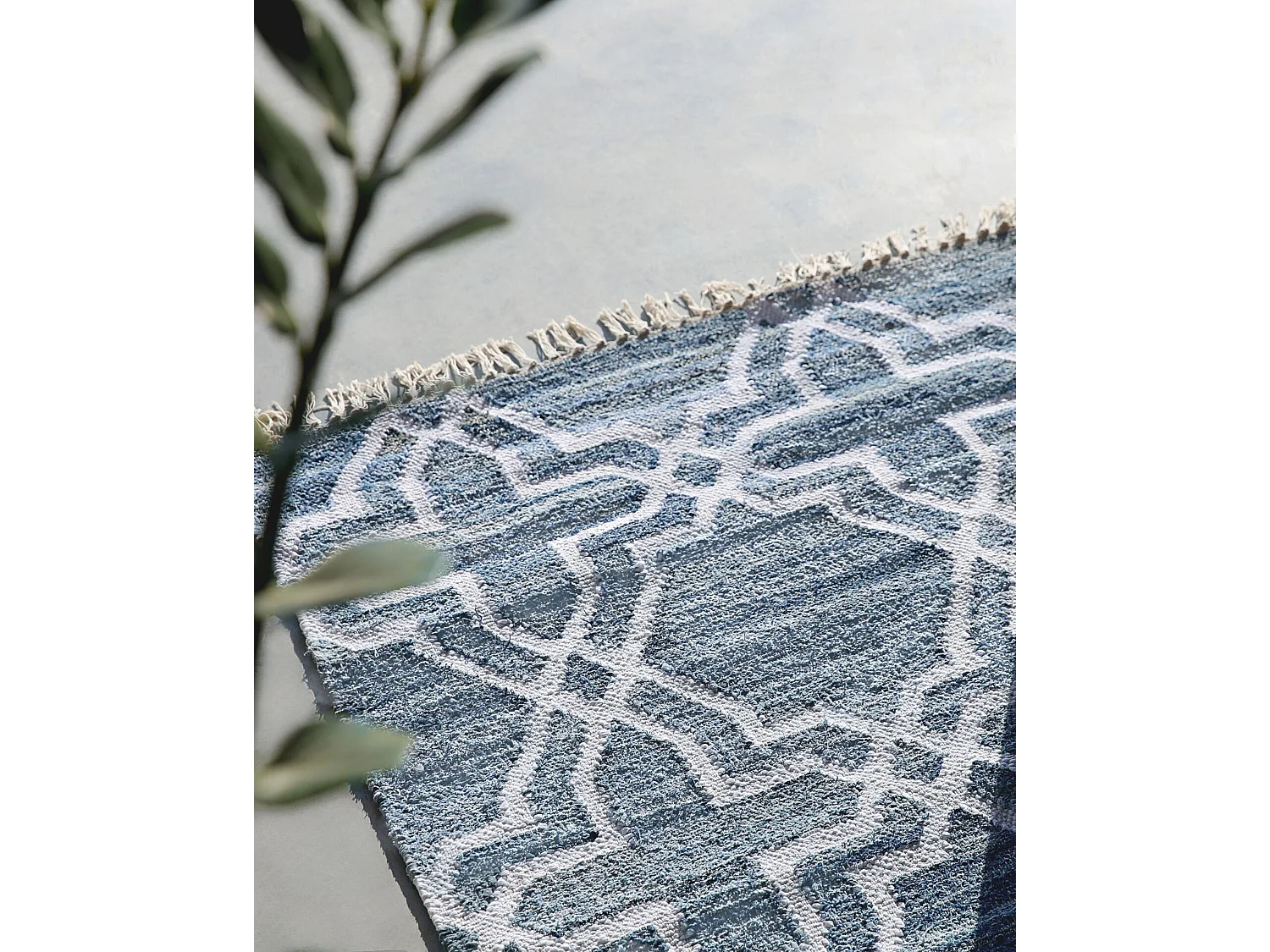 Alfombra de algodón azul oscuro 140 x 200 cm ADIYAMAN