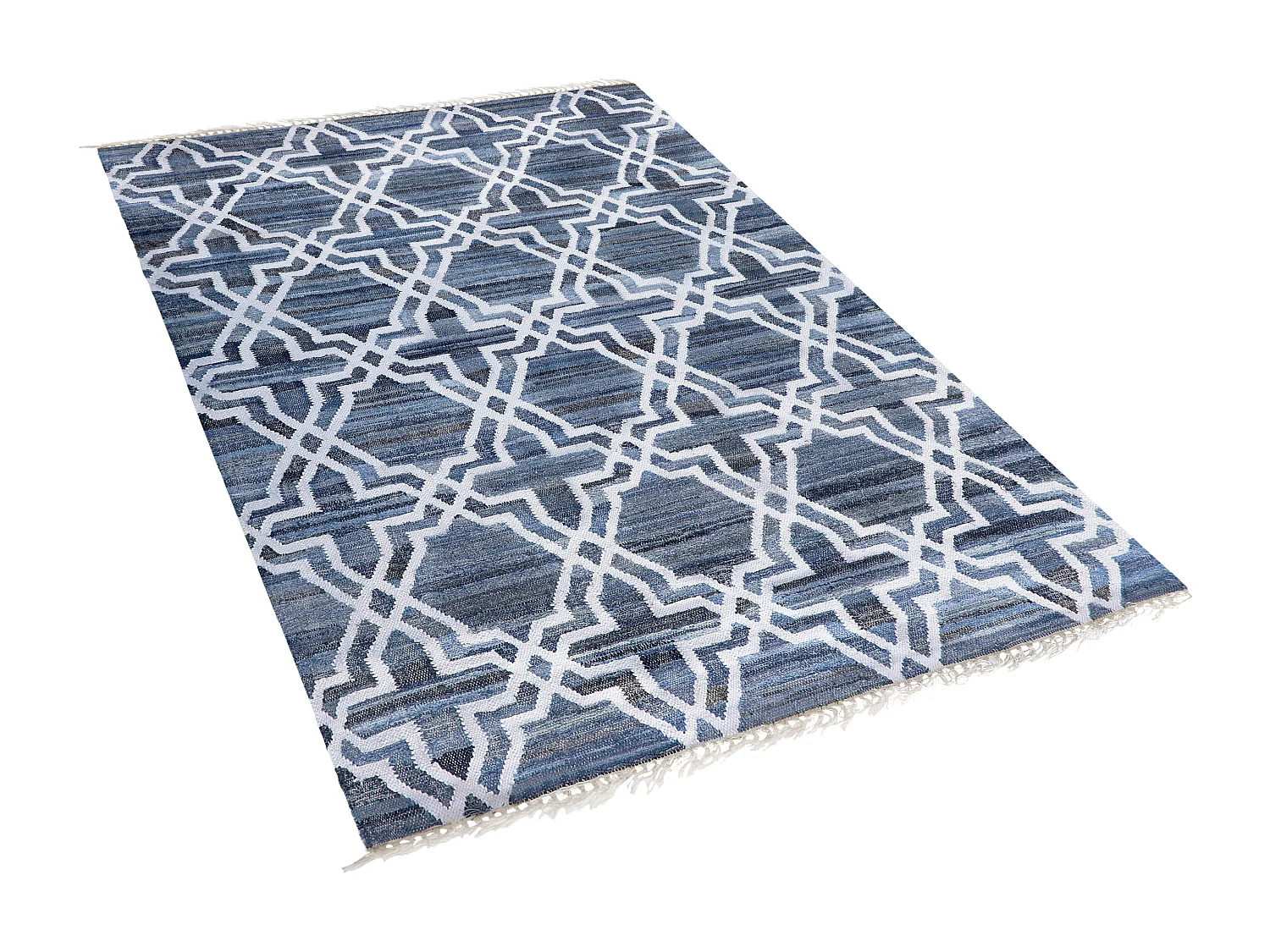 Vloerkleed katoen blauw 140 x 200 cm ADIYAMAN