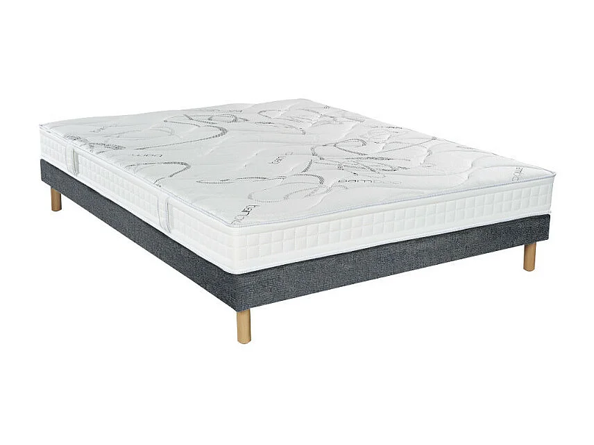 Ensemble Essenzia MORPHOZONE 170 + Sommier Tradition Graphic 13cm + Pieds 160x210 Latex