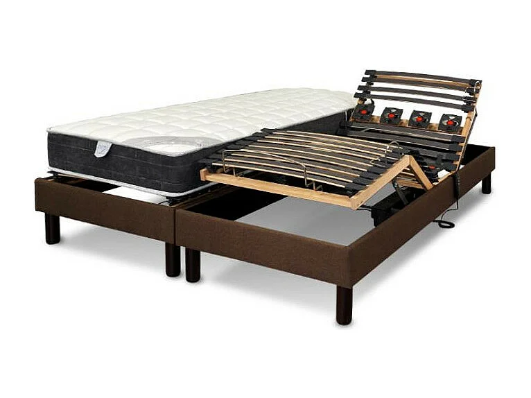 Literie électrique Essenzia Zen Ensemble EMOTION MARRON, Classic ressorts 2x90x200 Ressorts