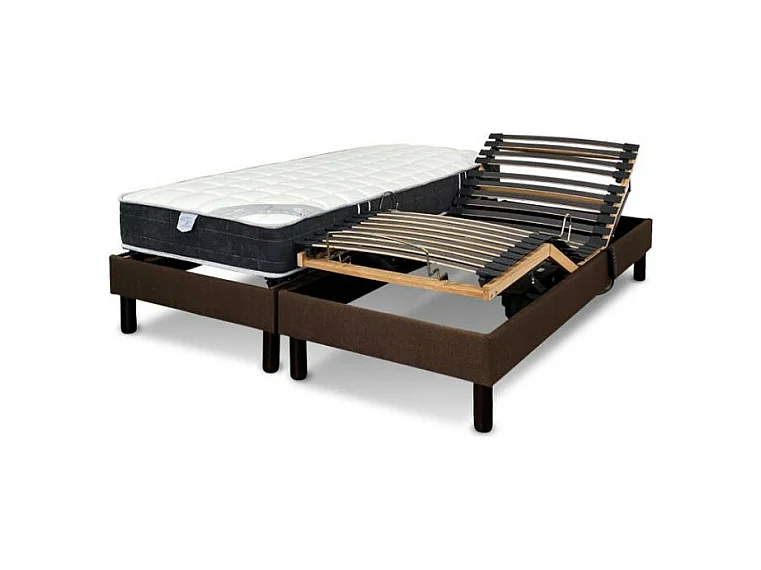 Literie electrique Essenzia Zen Ensemble DETENTE marron - Classic ressorts 2x70x190 Ressorts