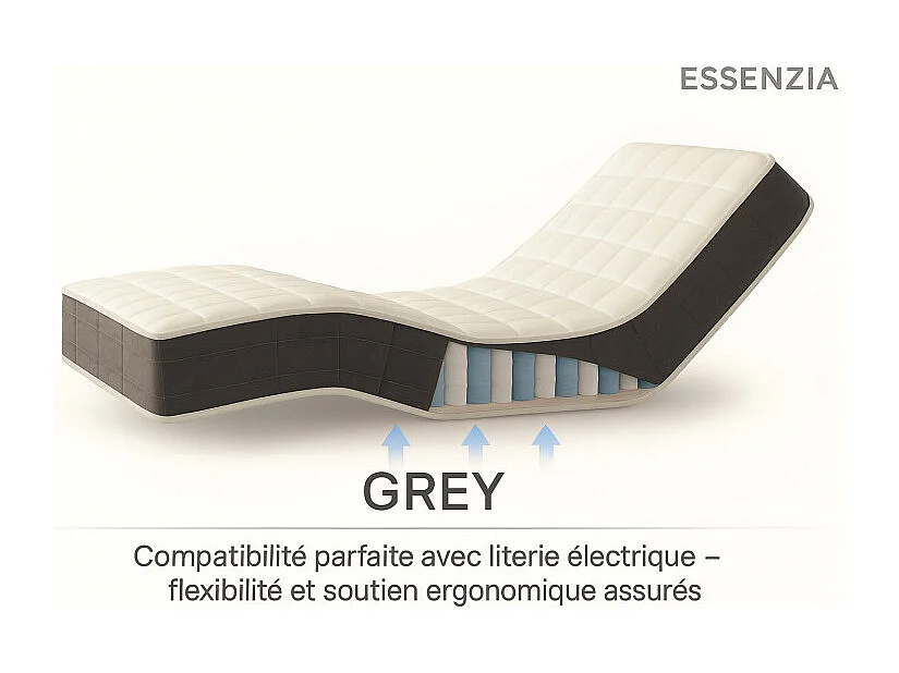 Matelas Essenzia Zen GREY CLASSIC Ressorts 2x90x200 Ressorts