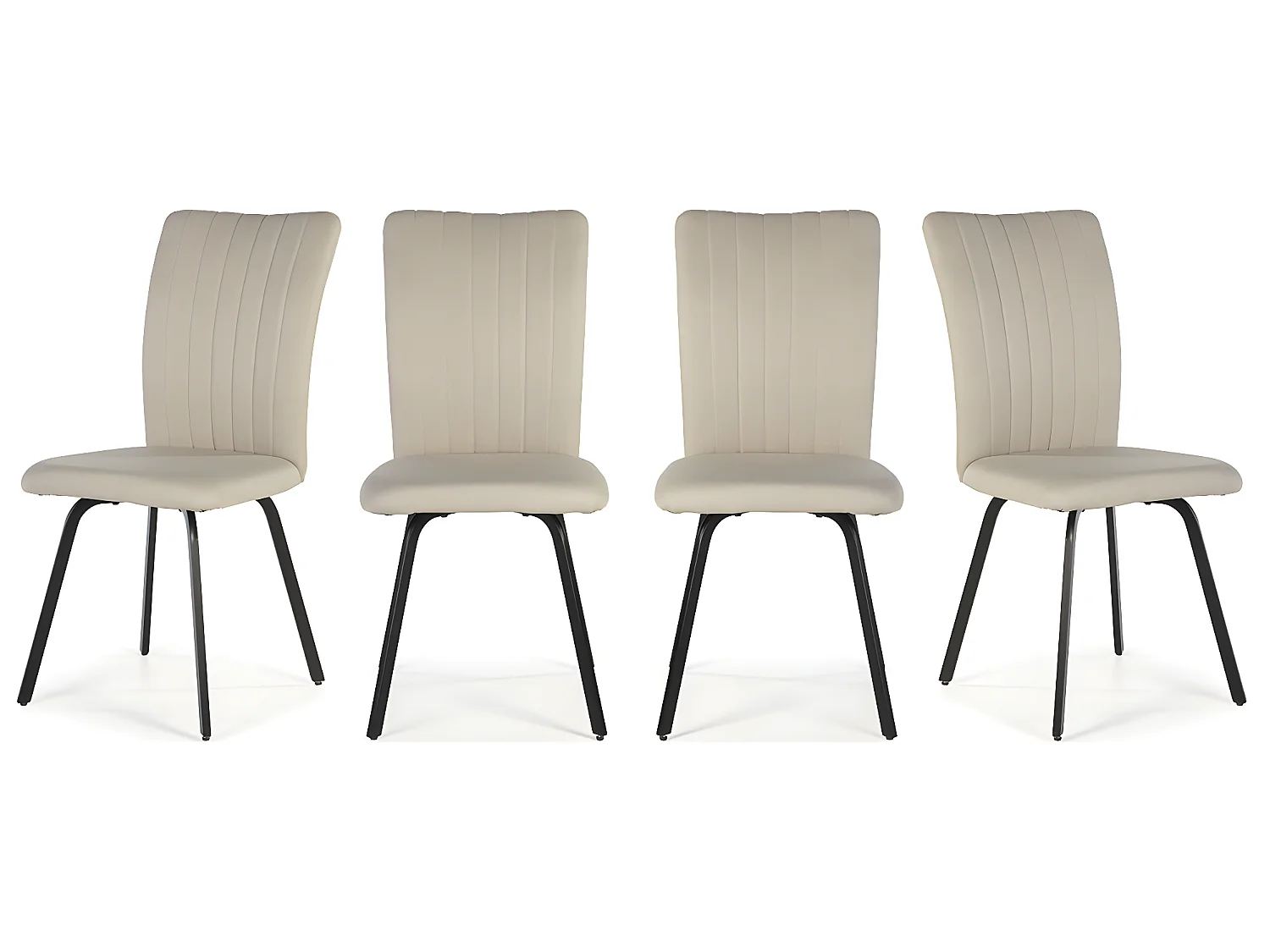 Lot de 4 chaises en tissu beige - Lonni