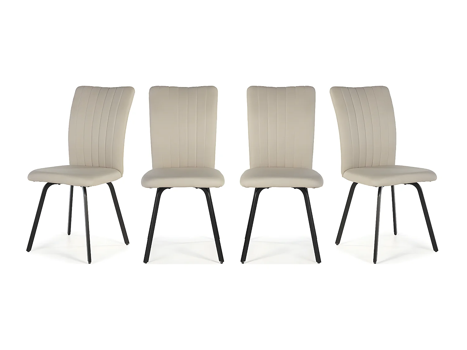 Lot de 4 chaises en tissu beige - Lonni