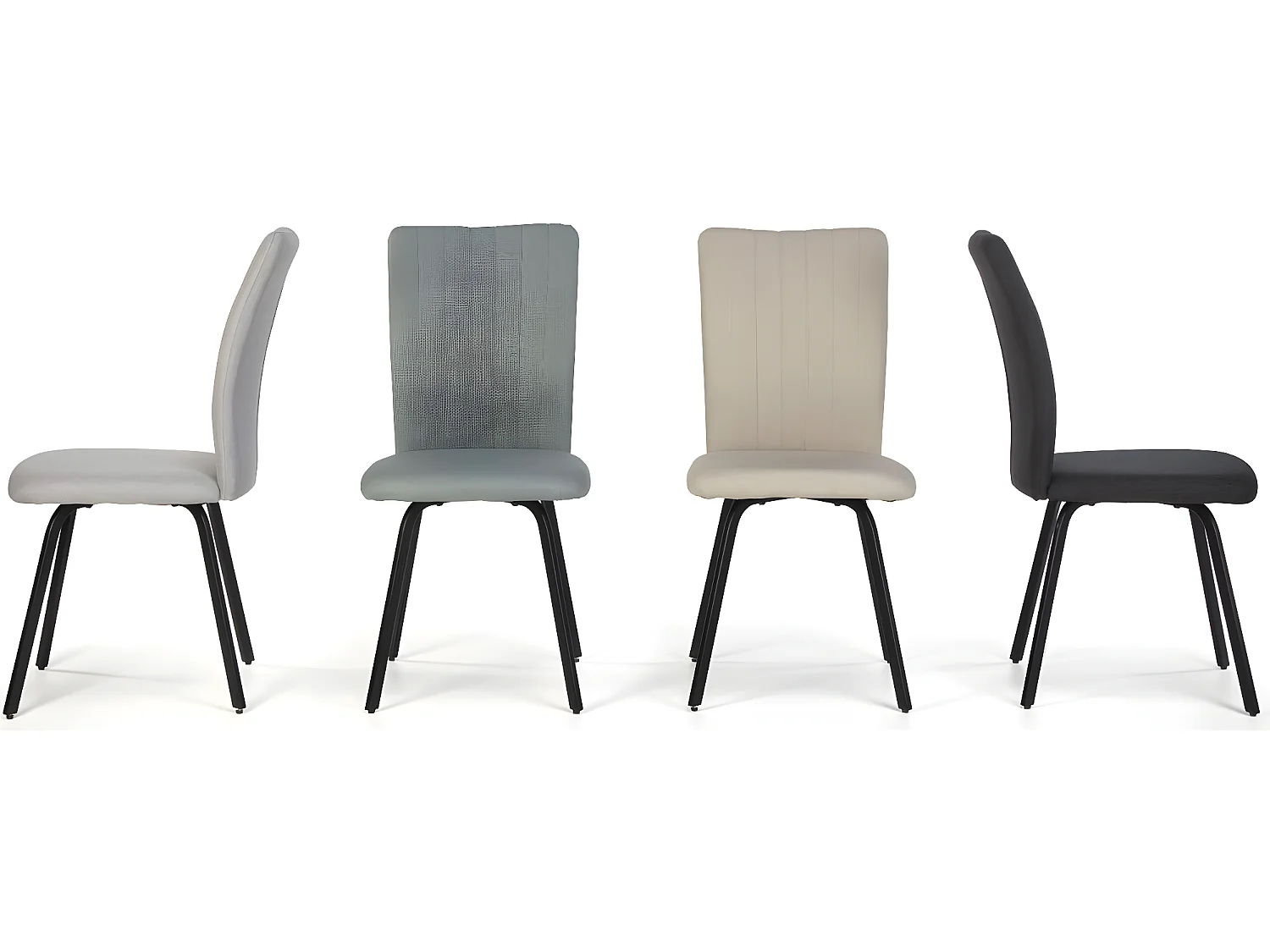 Lot de 4 chaises en tissu beige - Lonni