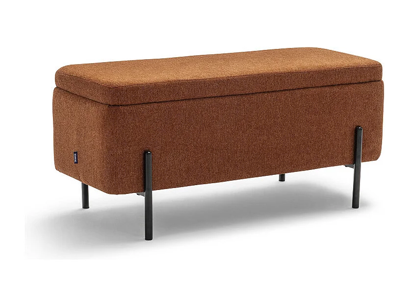Kos - Banc coffre en tissu et métal L100cm - Rouille