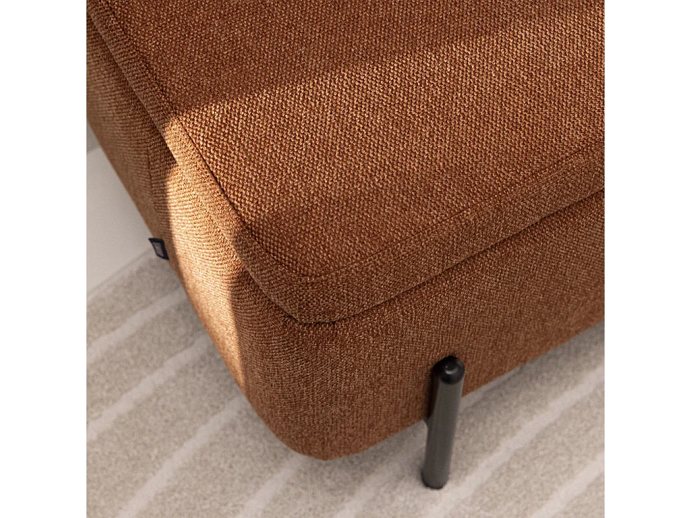 Kos - Banc coffre en tissu et métal L100cm - Rouille