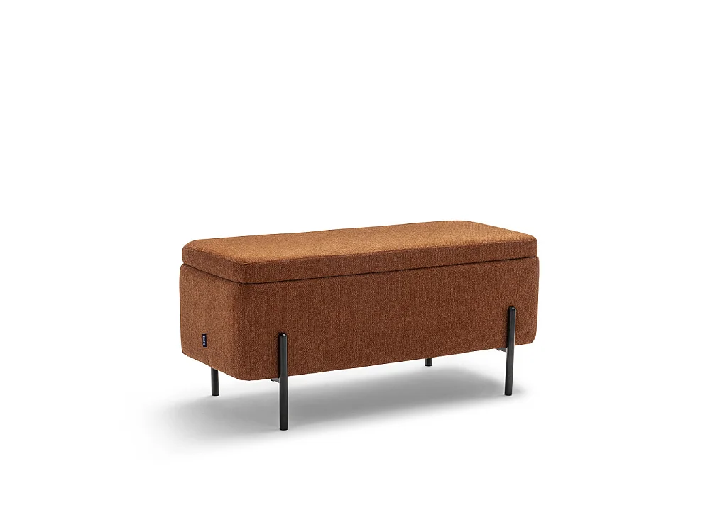 Kos - Banc coffre en tissu et métal L100cm - Rouille