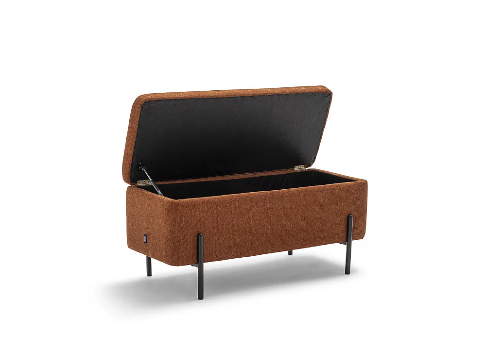 Kos - Banc coffre en tissu et métal L100cm - Rouille