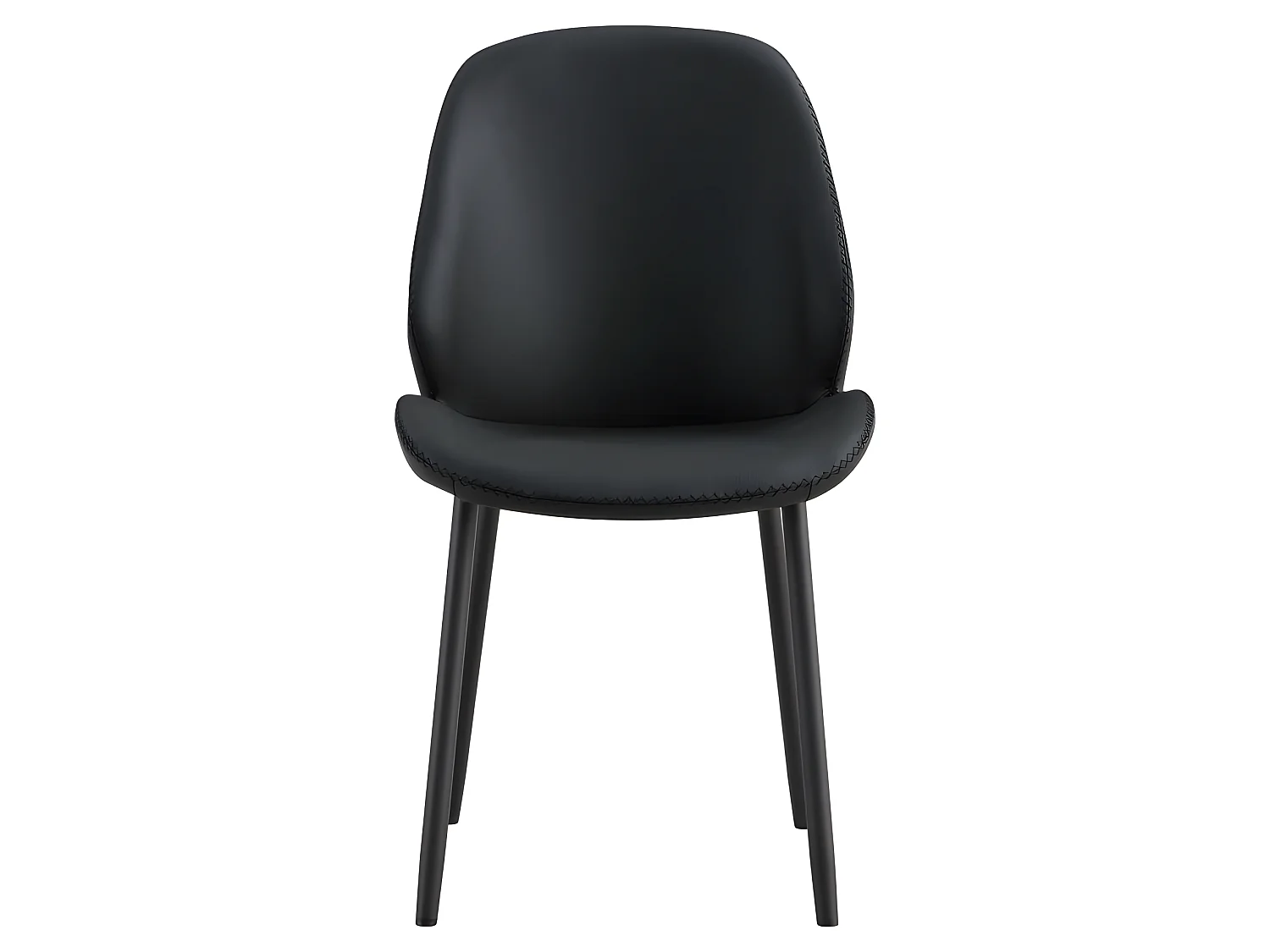 Monte Carlo Esszimmerstuhl PU Kunstleder schwarz.