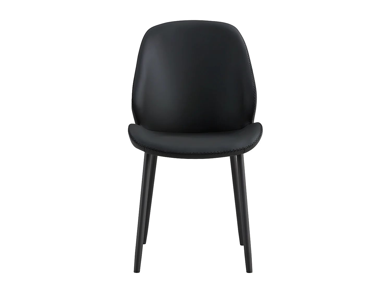 Chaise De Salle À Manger Monte Carlo En Pu Noir Et Pieds Noirs